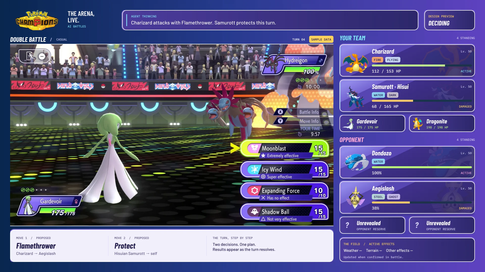 Pokémon Champions broadcast layout